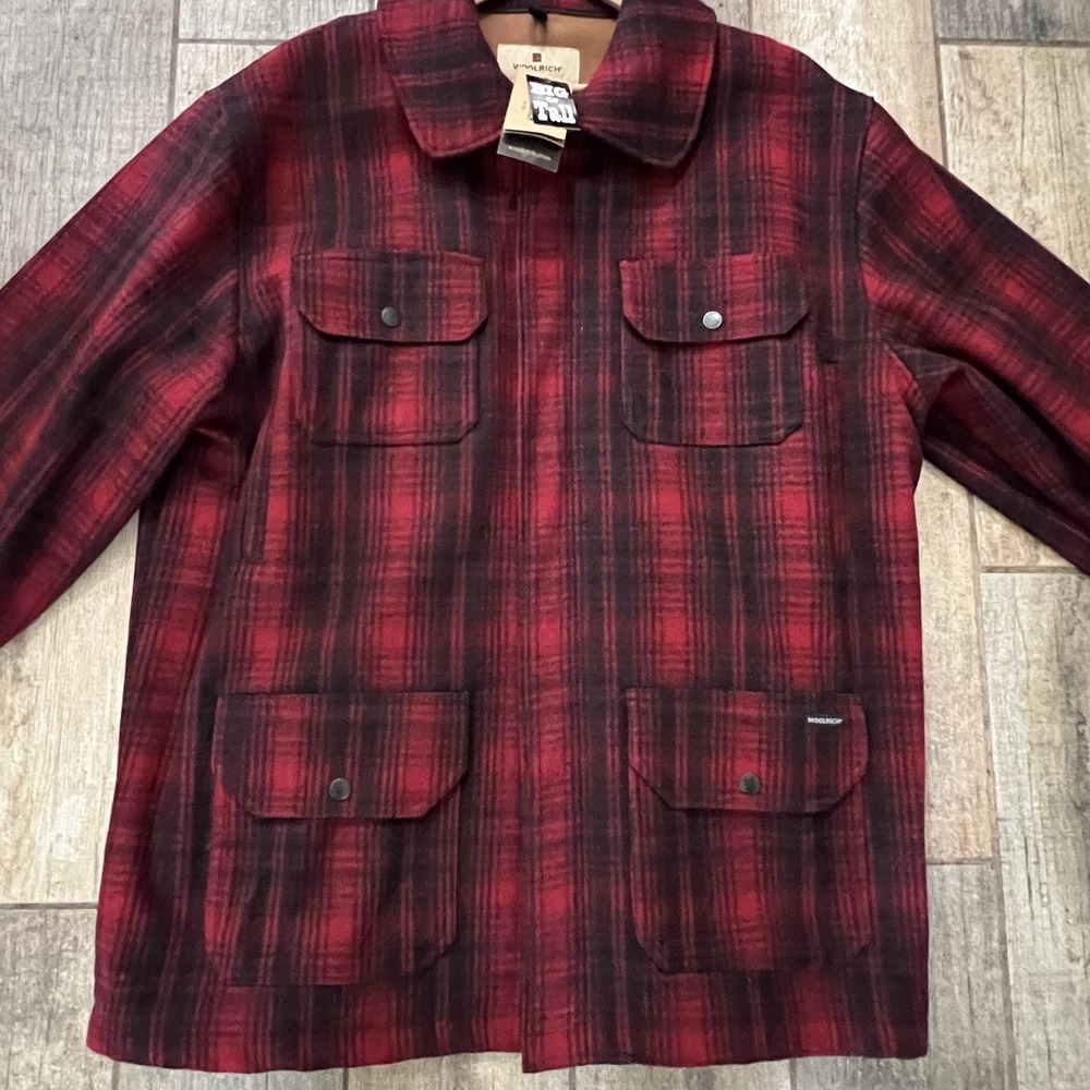 NWT Woolrich Coat Mens 2XL Tall Red Buffalo Plaid Wool Hunting Jacket Warm Heavy